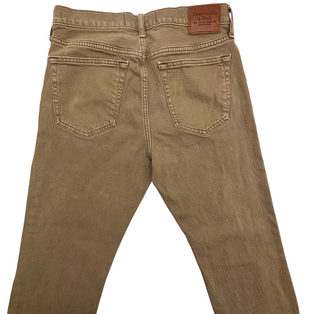 Abercrombie Fitch 90s Straight Jeans Tan Brown Mens 31W 32L Vintage Stretch